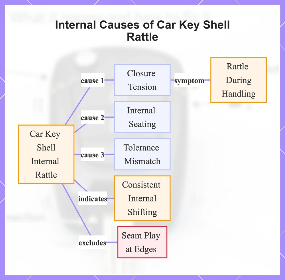 Internal Causes of Car Key Shell Rattle