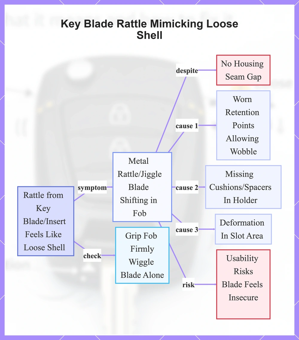 Key Blade Rattle Mimicking Loose Shell