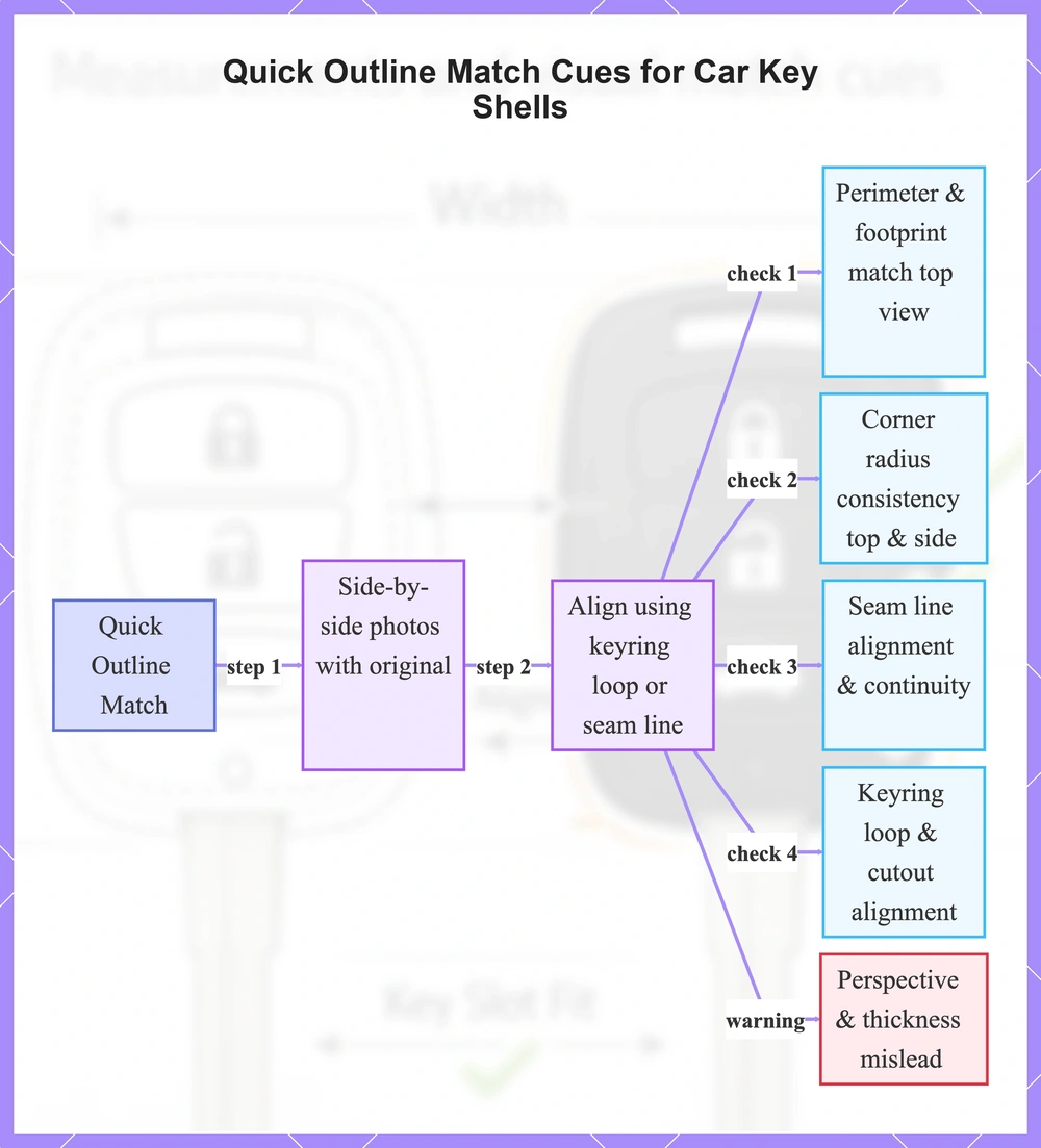 Quick Outline Match Cues for Car Key Shells
