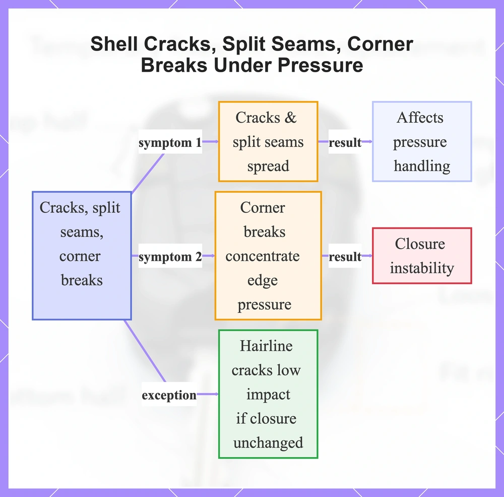 Shell Cracks, Split Seams, Corner Breaks Under Pressure