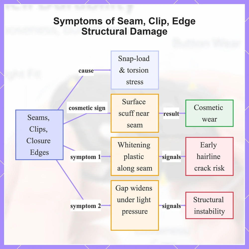 Symptoms of Seam, Clip, Edge Structural Damage