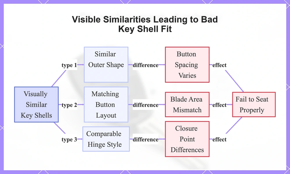 Visible Similarities Leading to Bad Key Shell Fit