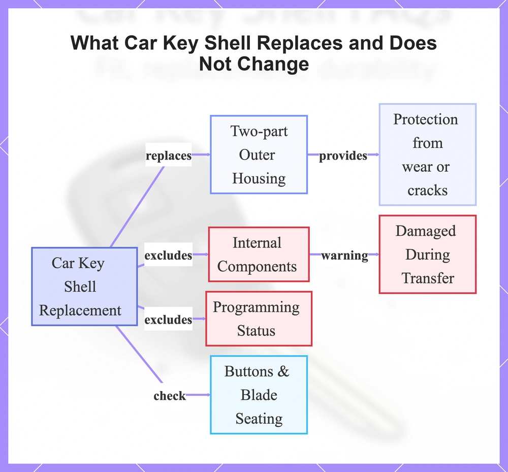 What Car Key Shell Replaces and Does Not Change