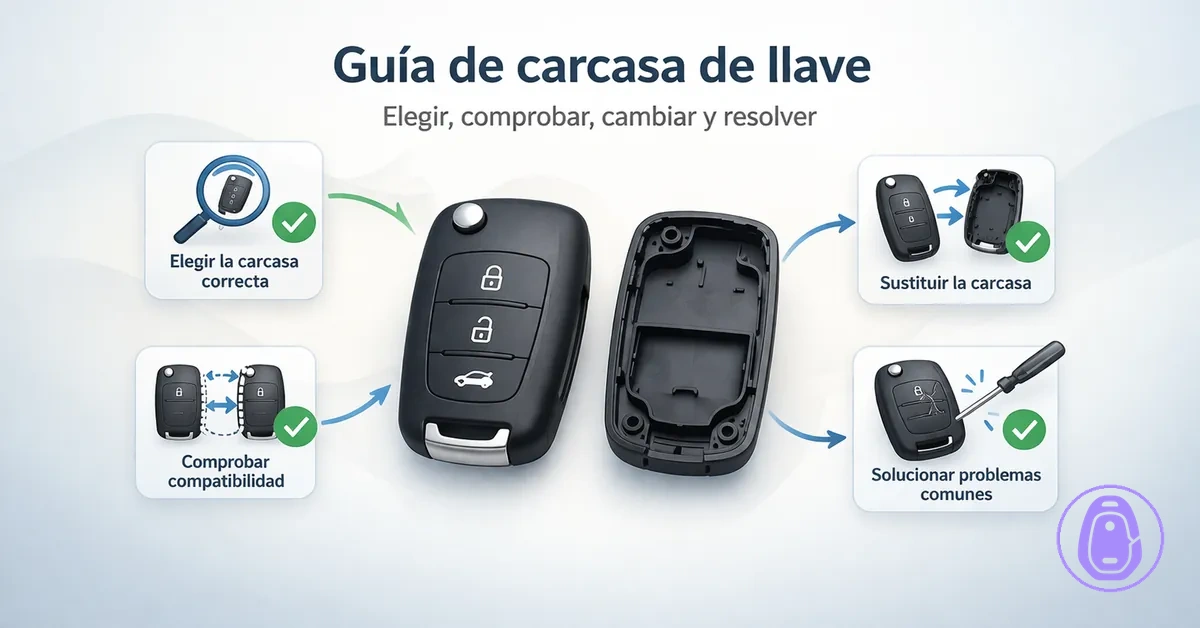 Ilustración de portada para guías de carcasa de llave del coche.