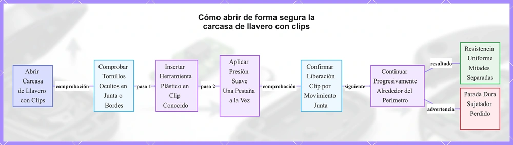 Cómo abrir de forma segura la carcasa de llavero con clips