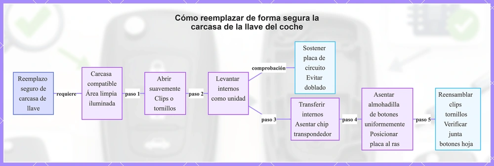 Cómo reemplazar de forma segura la carcasa de la llave del coche