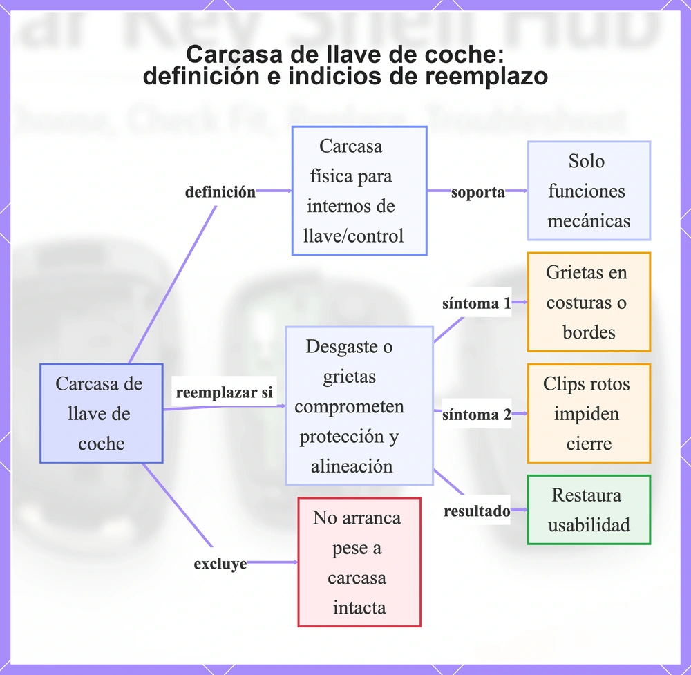Carcasa de llave de coche: definición e indicios de reemplazo