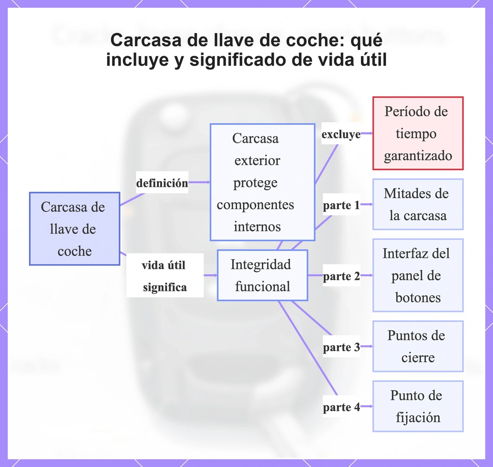 Carcasa de llave de coche: qué incluye y significado de vida útil