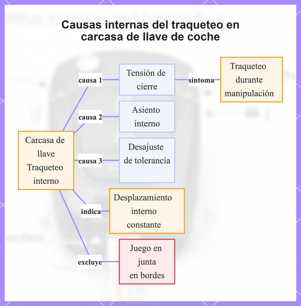 Causas internas del traqueteo en carcasa de llave de coche