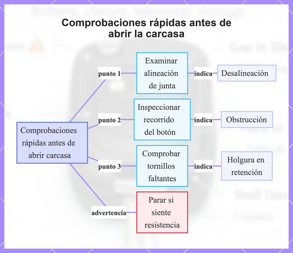 Comprobaciones rápidas antes de abrir la carcasa