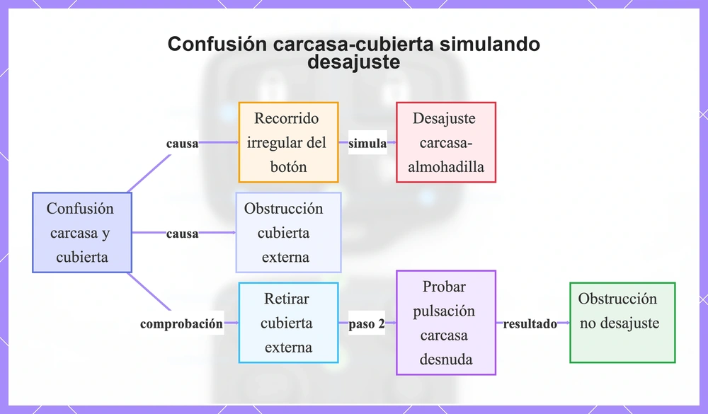 Confusión carcasa-cubierta simulando desajuste