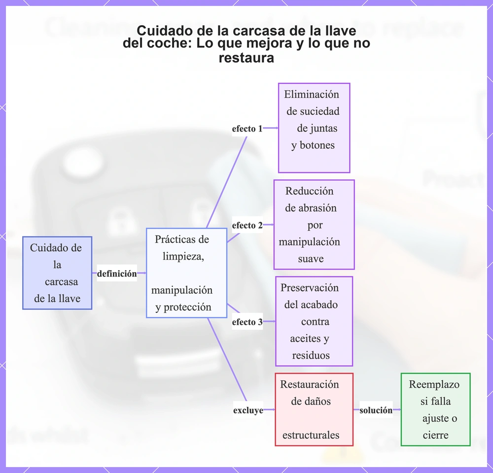 Cuidado de la carcasa de la llave del coche: Lo que mejora y lo que no restaura