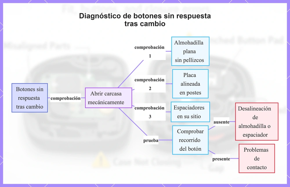 Diagnóstico de botones sin respuesta tras cambio
