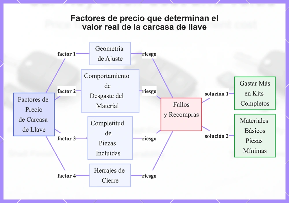 Factores de precio que determinan el valor real de la carcasa de llave