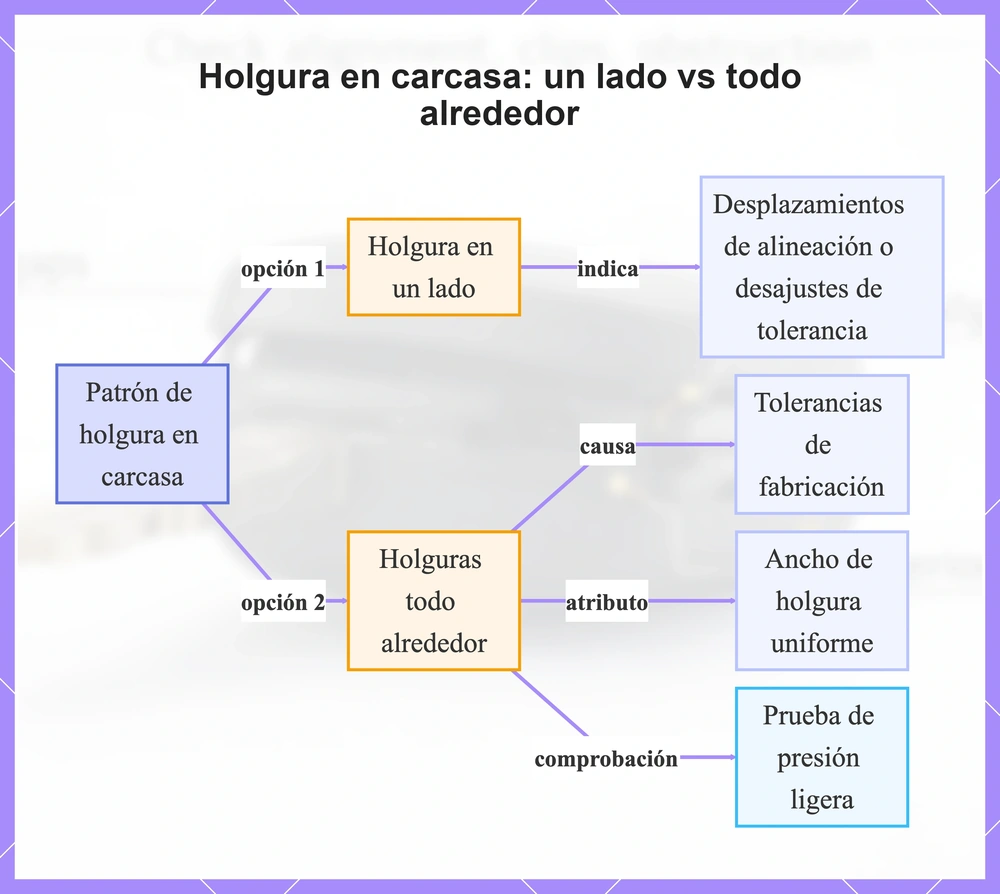 Holgura en carcasa: un lado vs todo alrededor