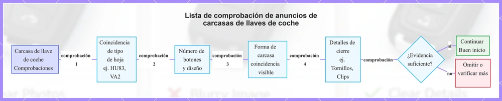 Lista de comprobación de anuncios de carcasas de llaves de coche
