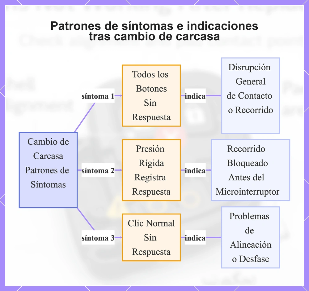 Patrones de síntomas e indicaciones tras cambio de carcasa