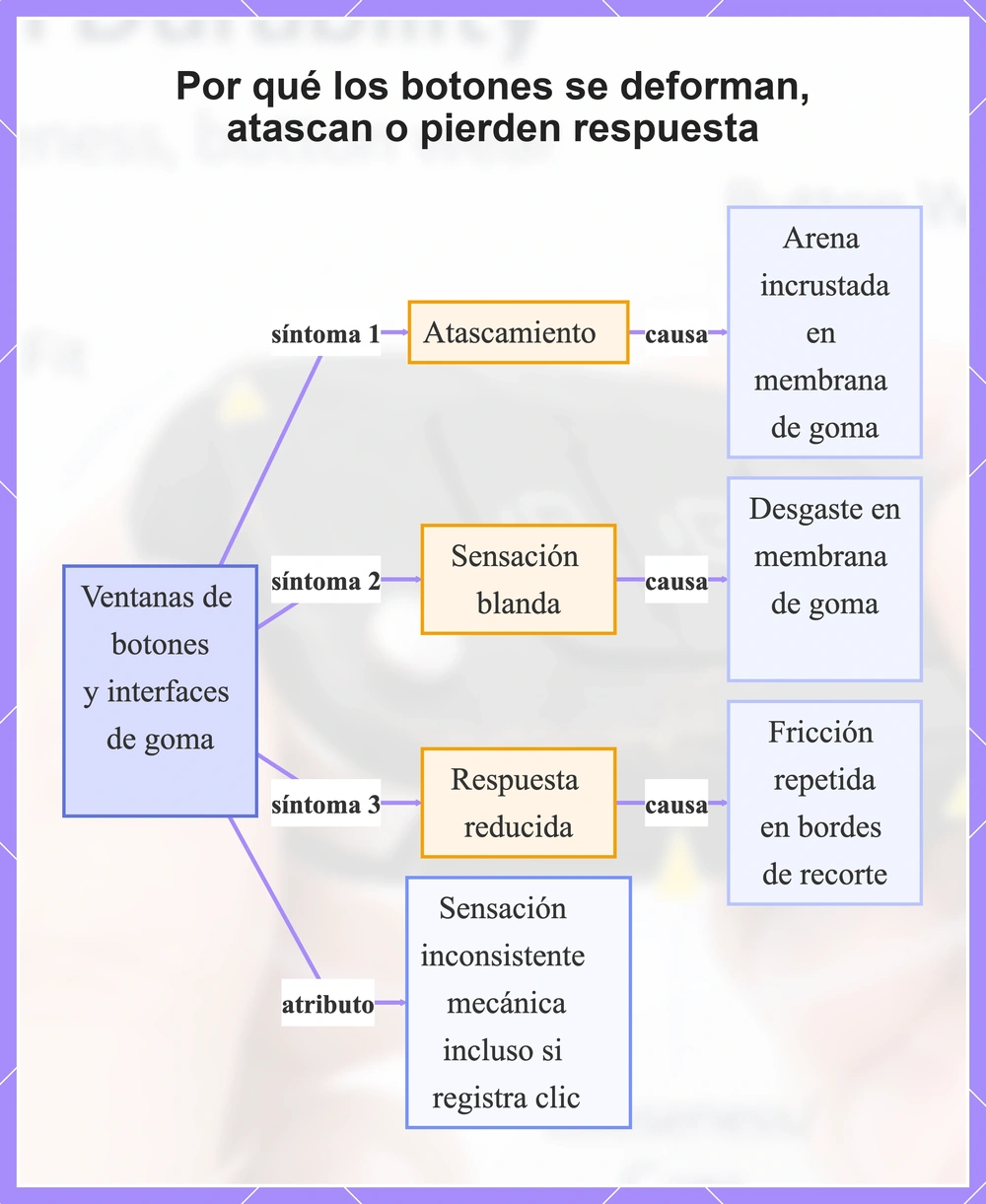Por qué los botones se deforman, atascan o pierden respuesta