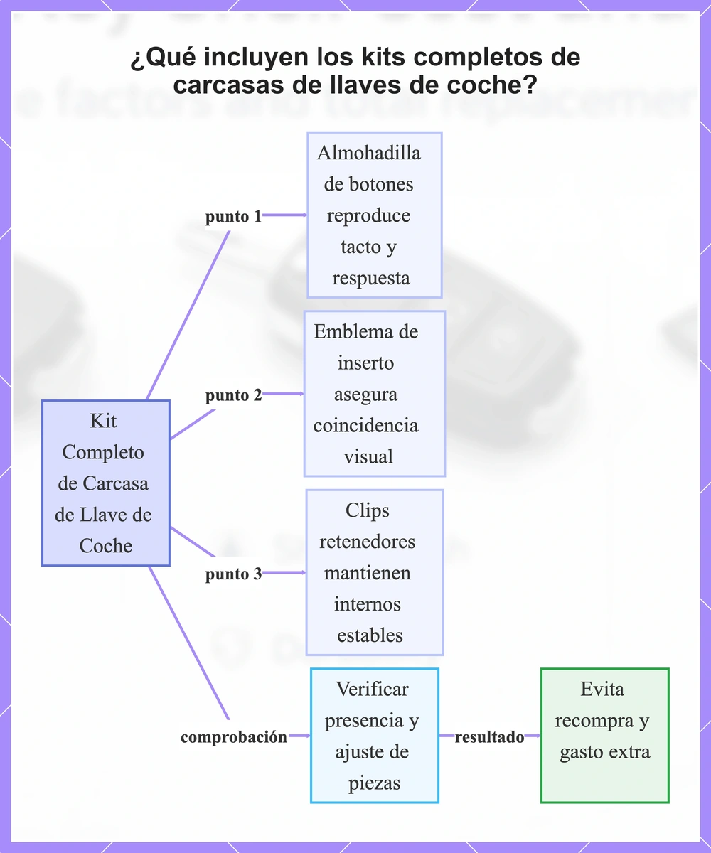 ¿Qué incluyen los kits completos de carcasas de llaves de coche?
