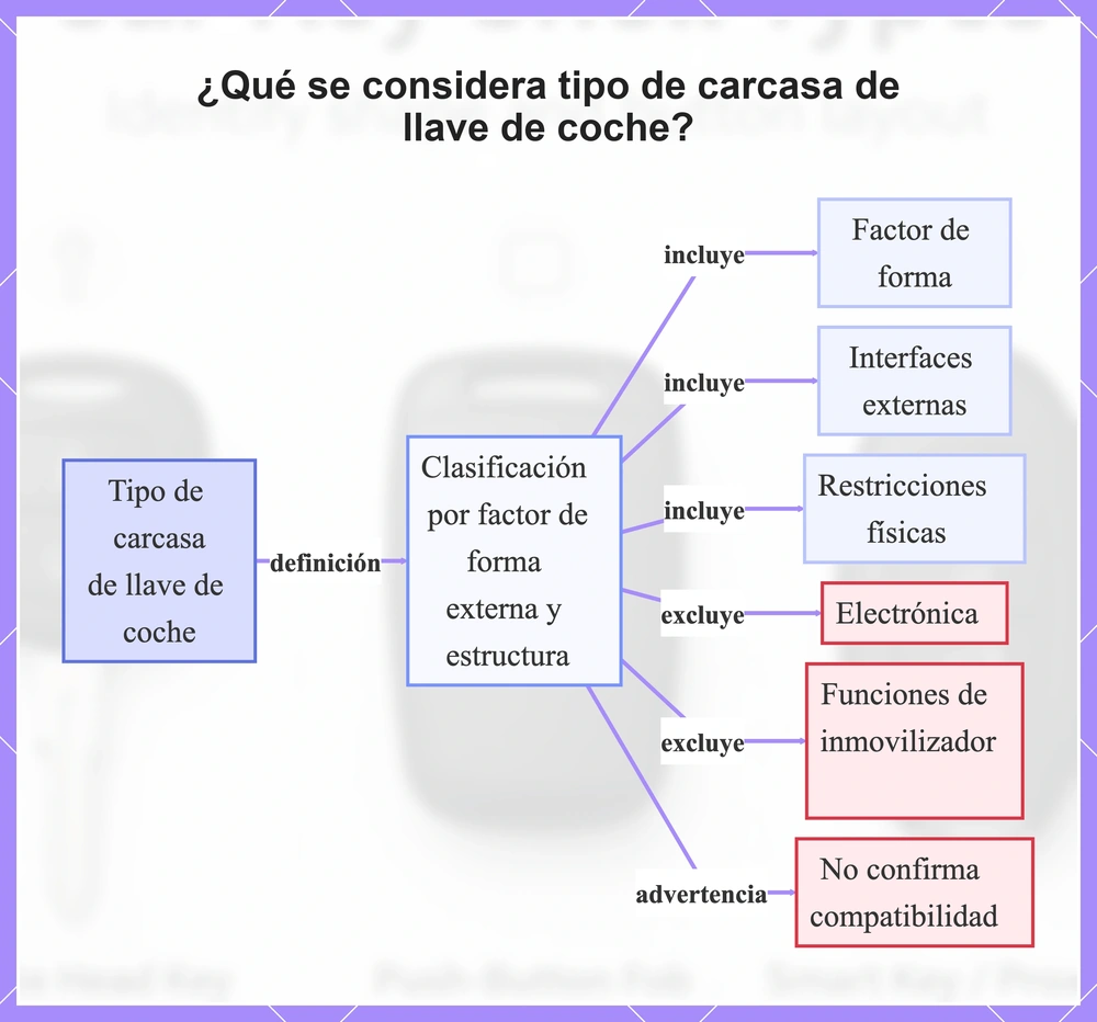 ¿Qué se considera tipo de carcasa de llave de coche?
