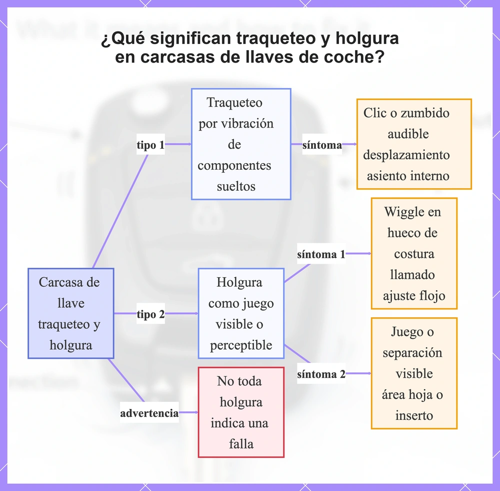 ¿Qué significan traqueteo y holgura en carcasas de llaves de coche?