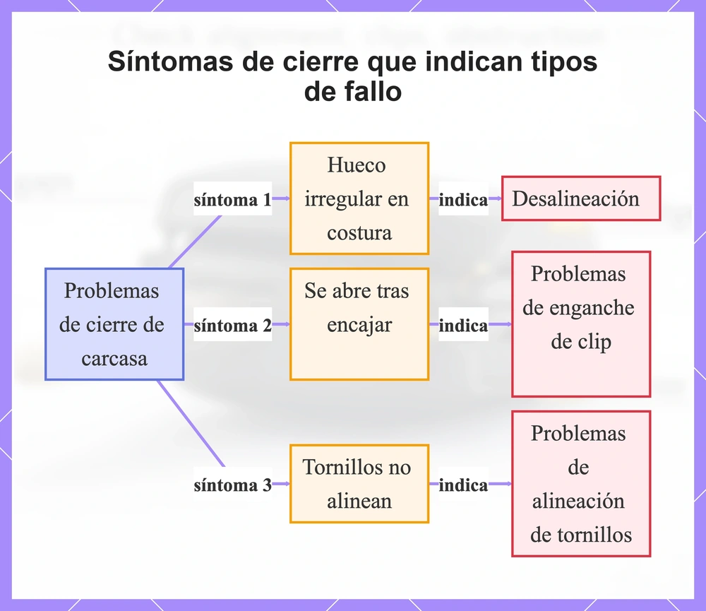 Síntomas de cierre que indican tipos de fallo