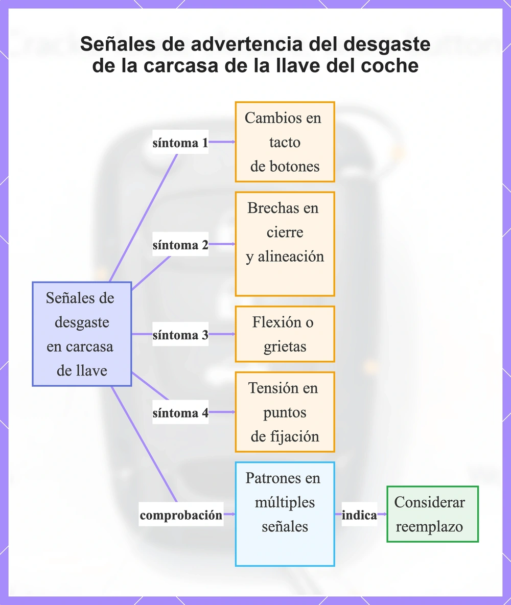 Señales de advertencia del desgaste de la carcasa de la llave del coche