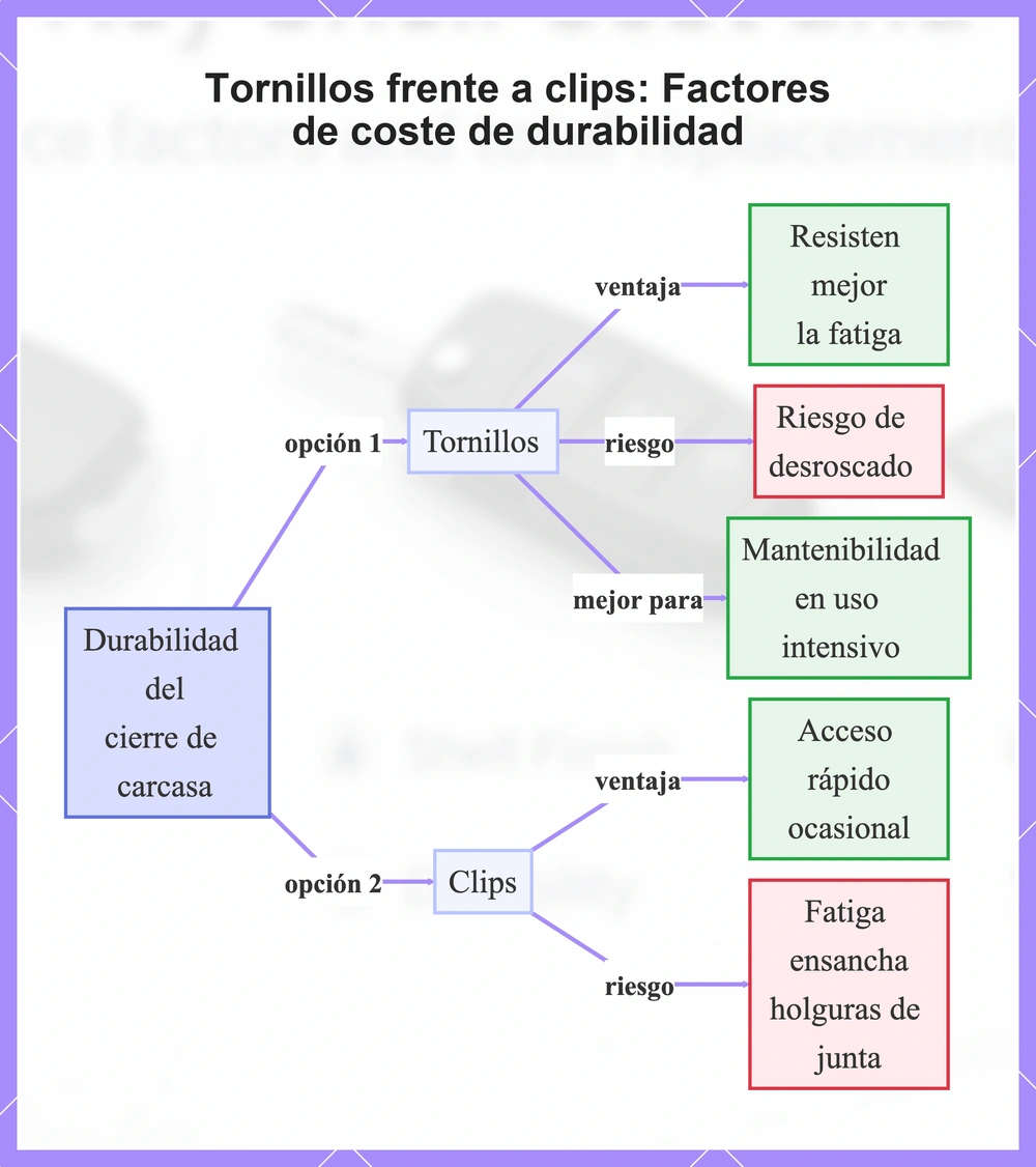 Tornillos frente a clips: Factores de coste de durabilidad