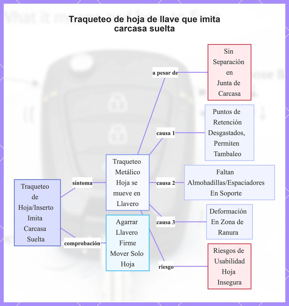 Traqueteo de hoja de llave que imita carcasa suelta