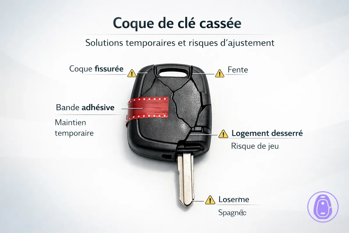 Illustration d’une coque fissurée montrant des points de casse et pourquoi l’ajustement peut changer.