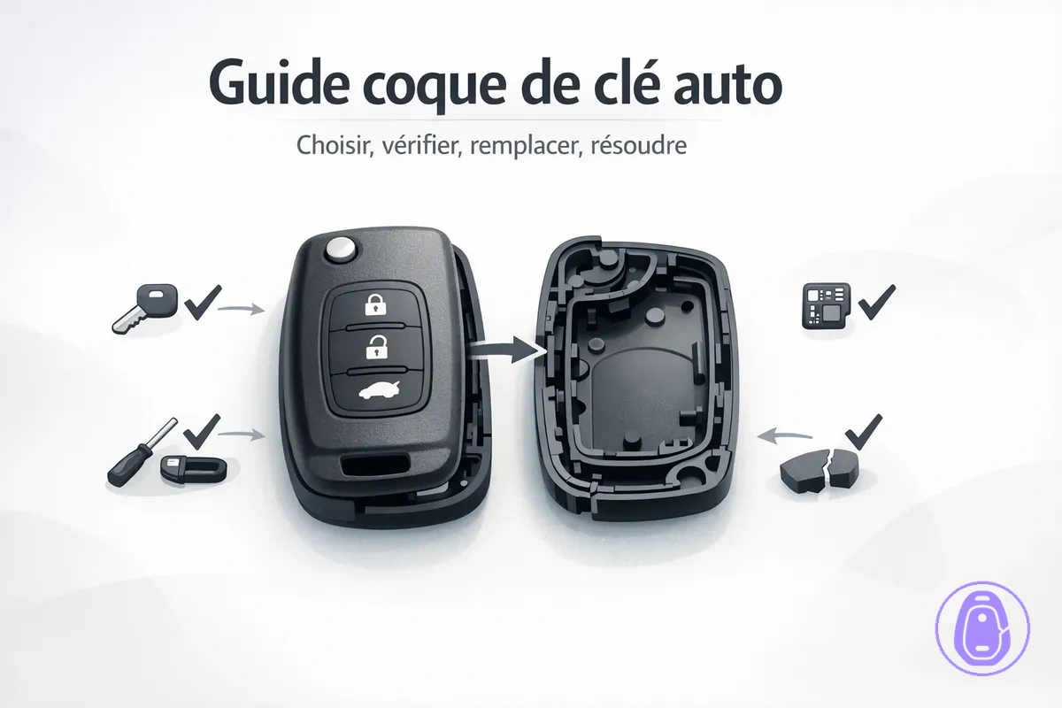 Illustration de page d’accueil pour des guides sur la coque de clé de voiture.