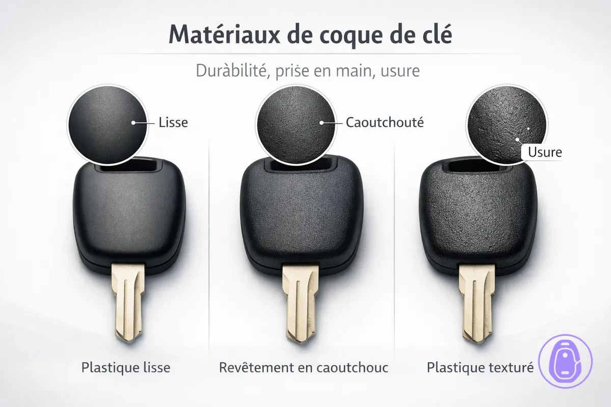 Illustration en gros plan comparant matériaux et finitions pour l’adhérence et l’usure.