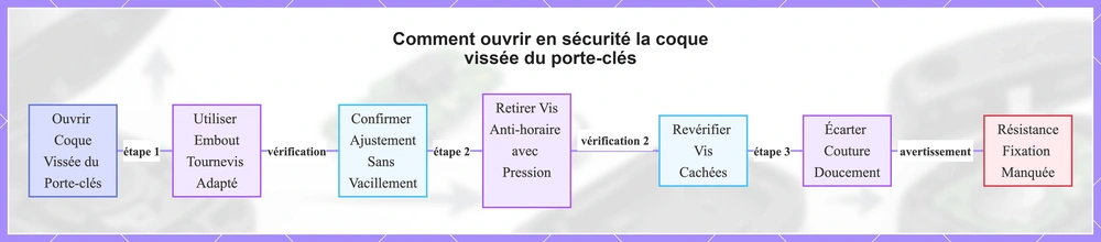 Comment ouvrir en sécurité la coque vissée du porte-clés