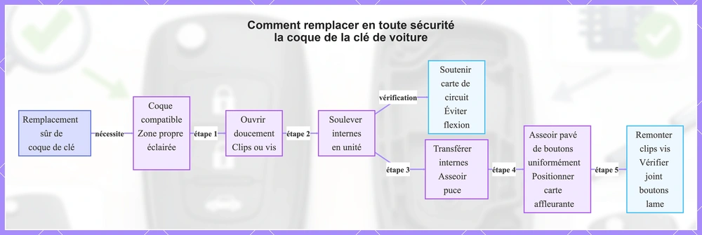 Comment remplacer en toute sécurité la coque de la clé de voiture