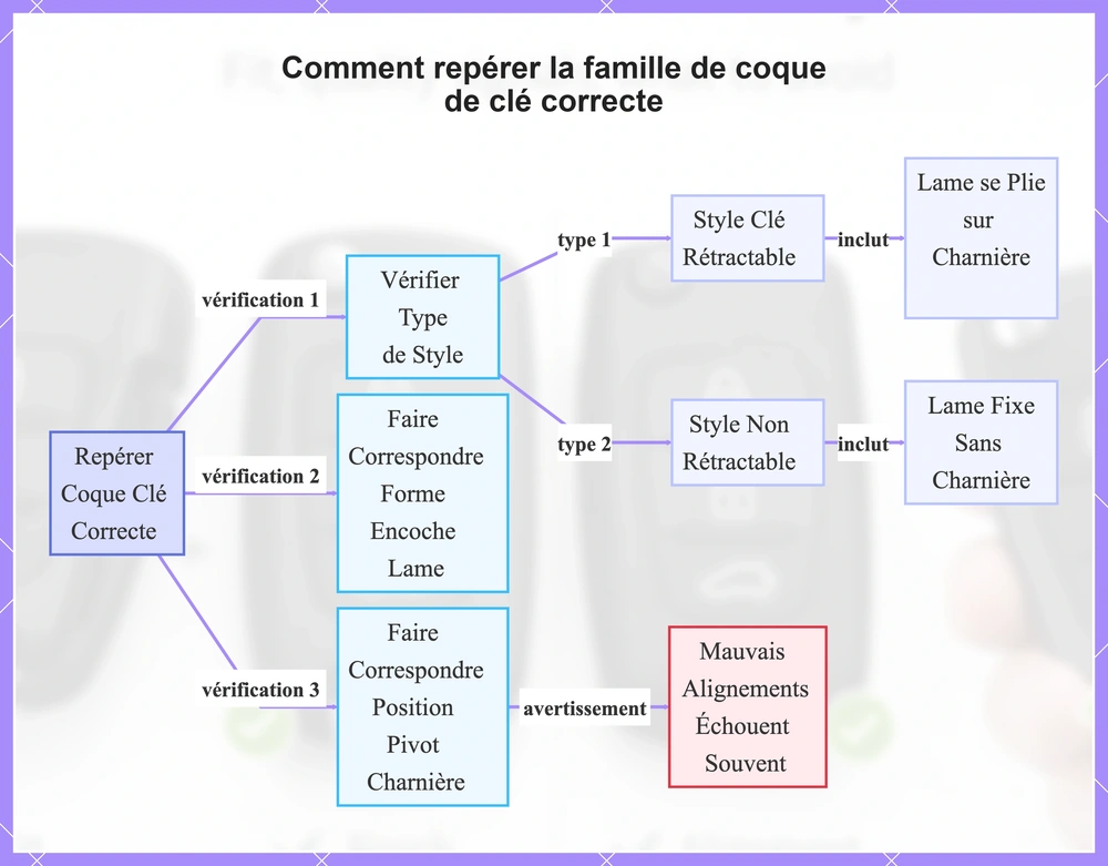 Comment repérer la famille de coque de clé correcte