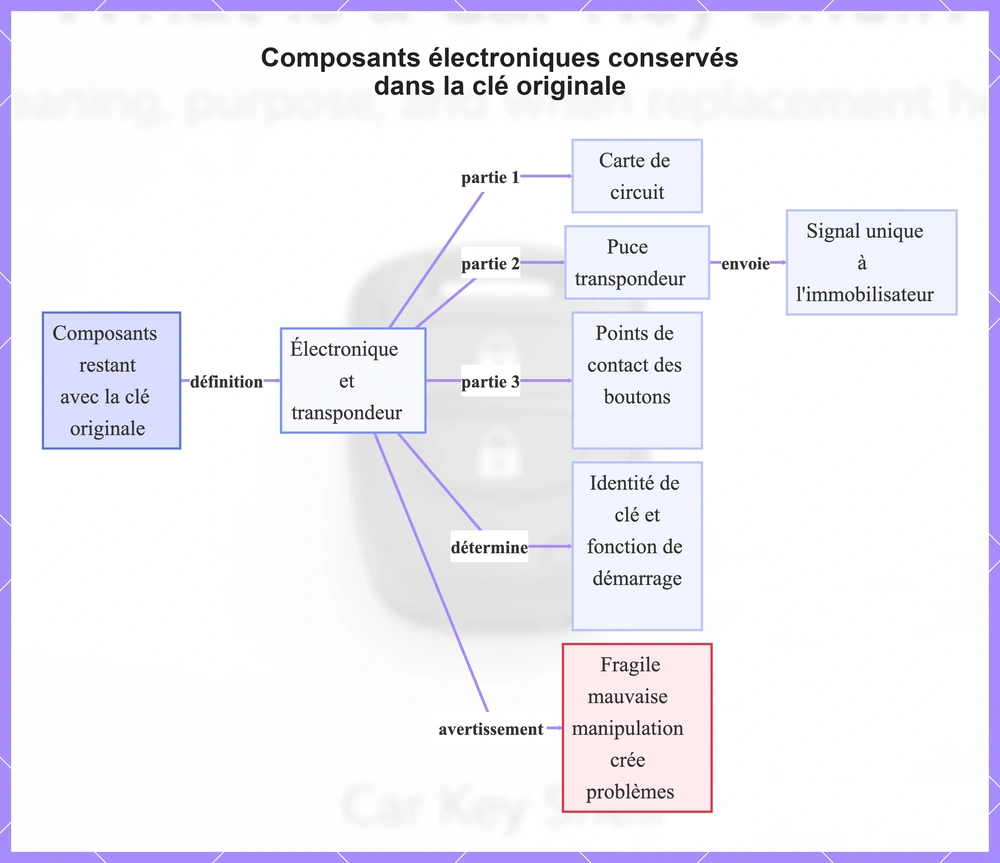 Composants électroniques conservés dans la clé originale