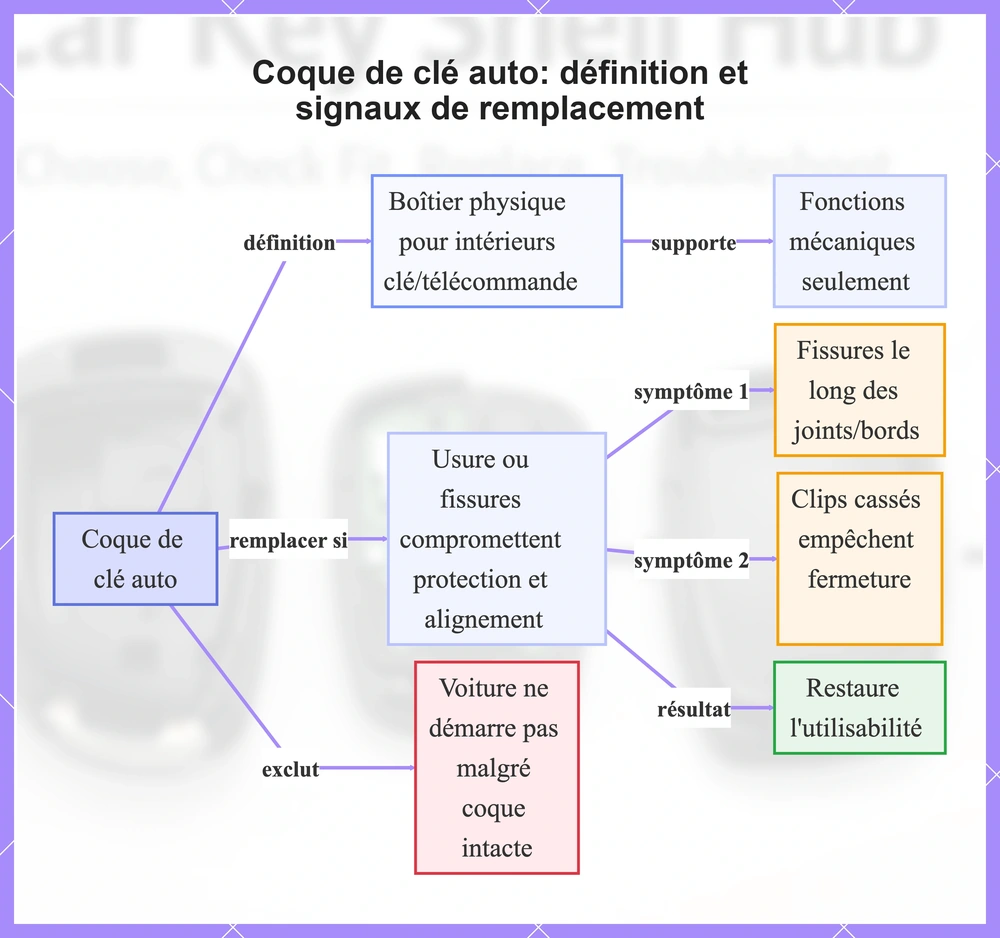 Coque de clé auto: définition et signaux de remplacement