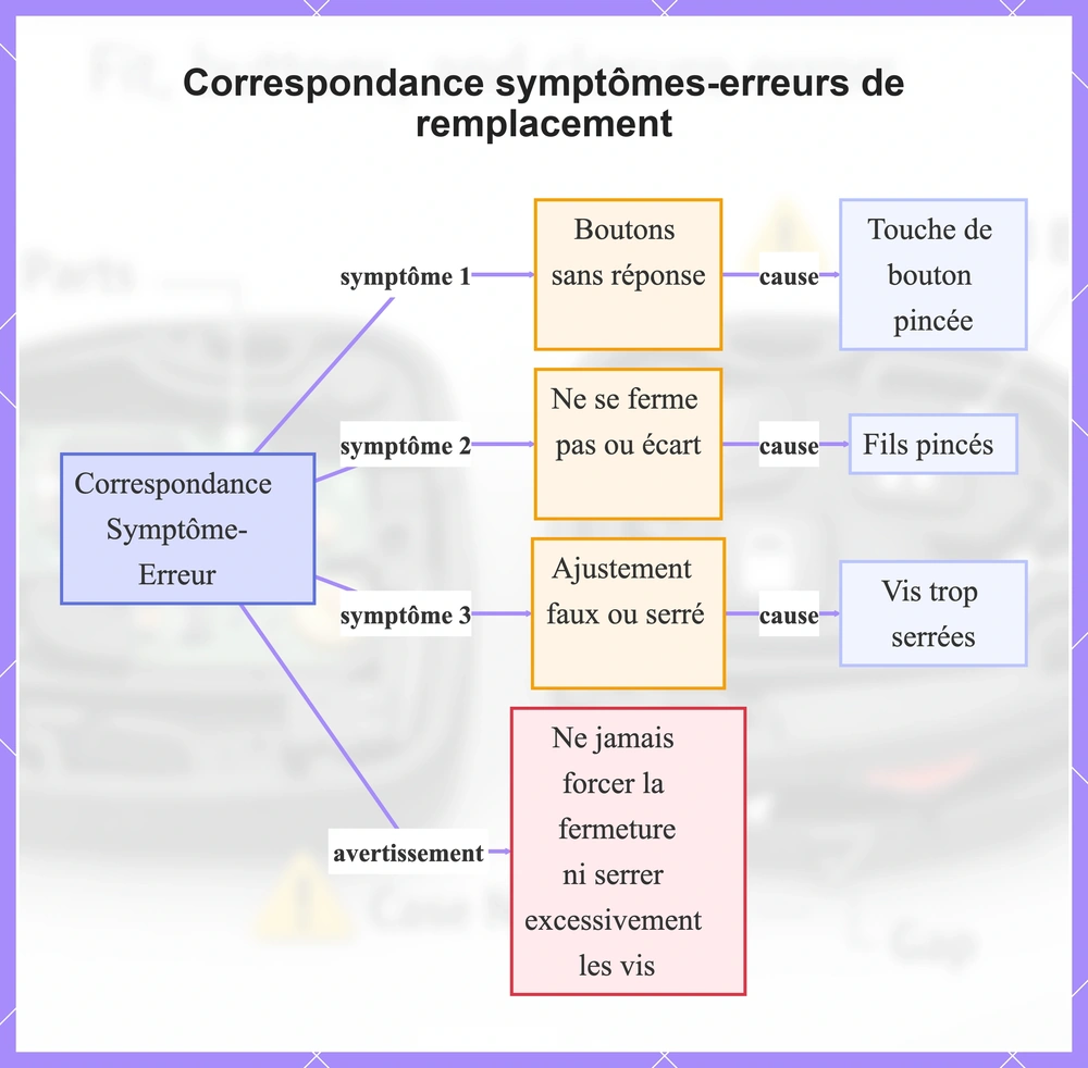 Correspondance symptômes-erreurs de remplacement