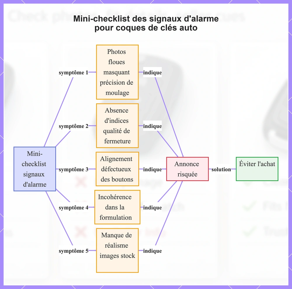 Mini-checklist des signaux d'alarme pour coques de clés auto