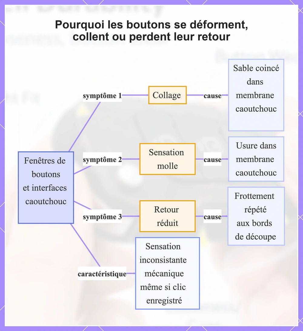 Pourquoi les boutons se déforment, collent ou perdent leur retour