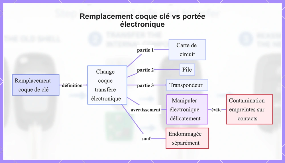 Remplacement coque clé vs portée électronique