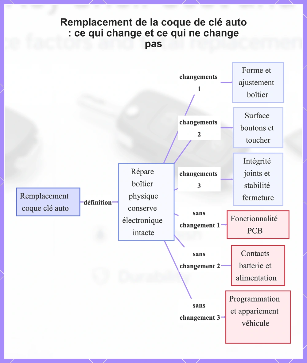 Remplacement de la coque de clé auto : ce qui change et ce qui ne change pas