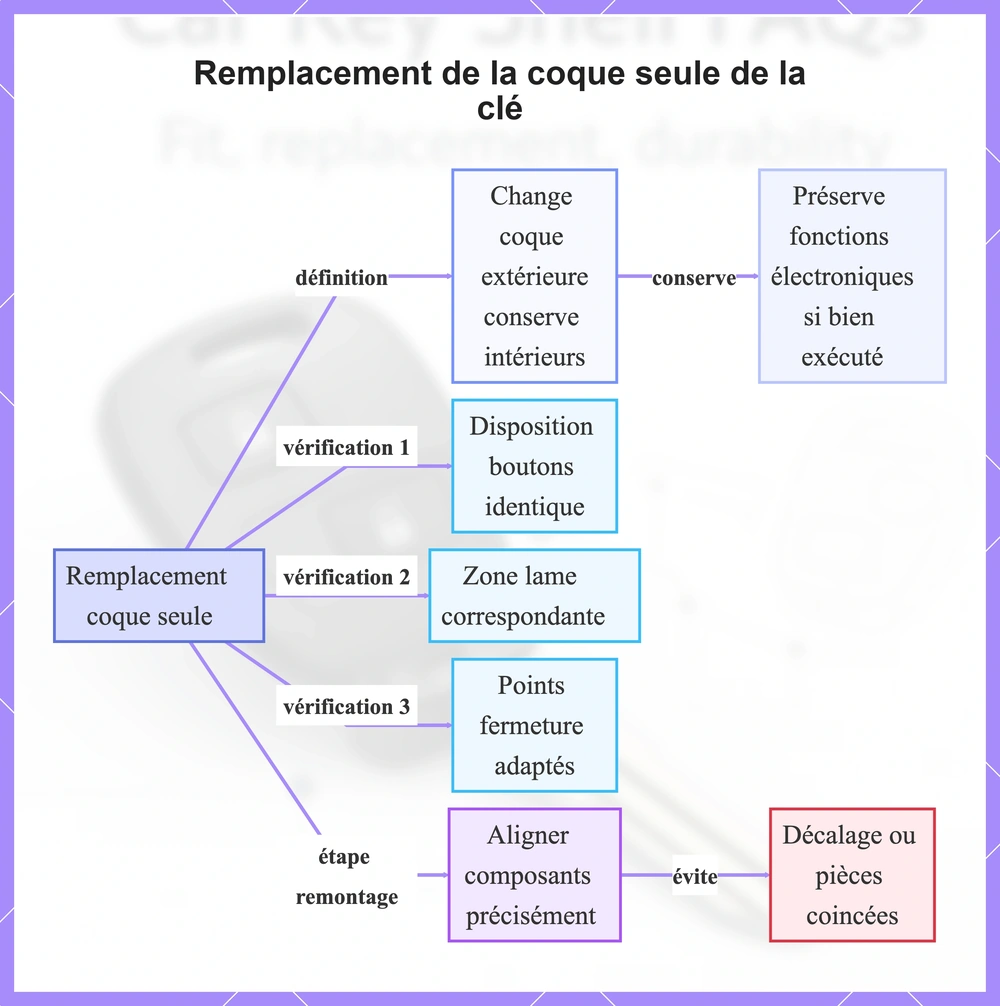 Remplacement de la coque seule de la clé