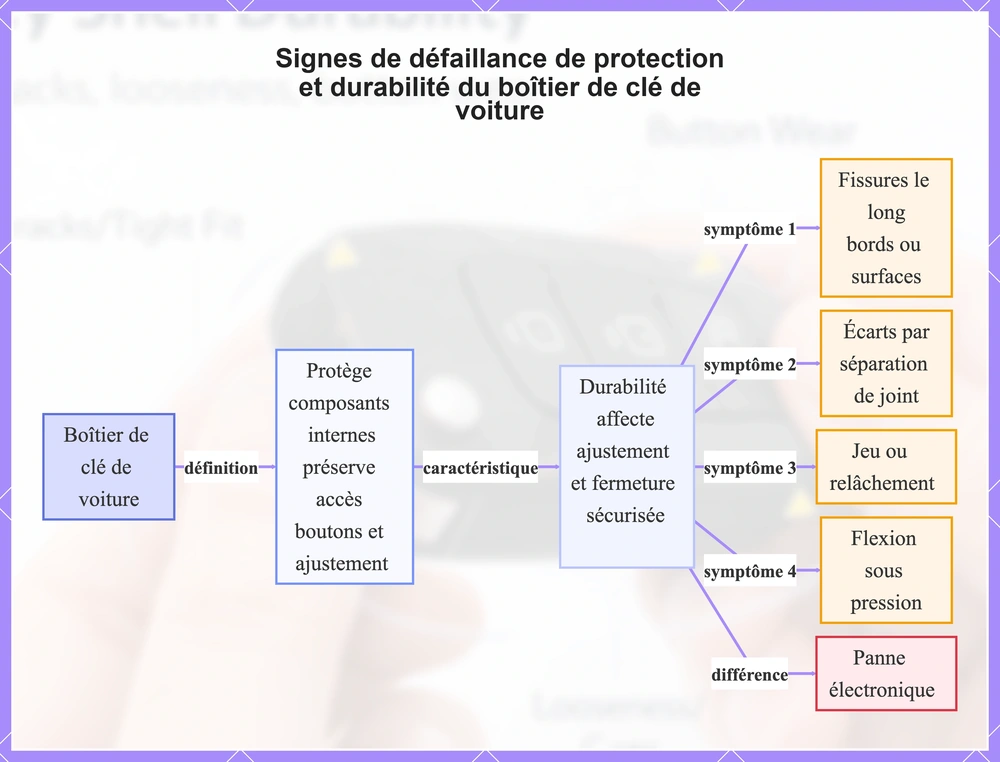 Signes de défaillance de protection et durabilité du boîtier de clé de voiture