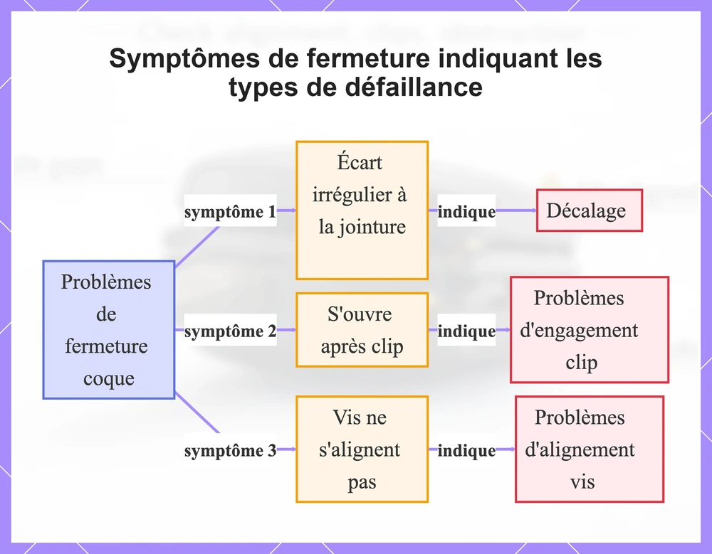 Symptômes de fermeture indiquant les types de défaillance