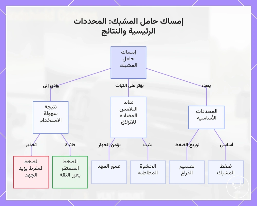 إمساك حامل المشبك: المحددات الرئيسية والنتائج