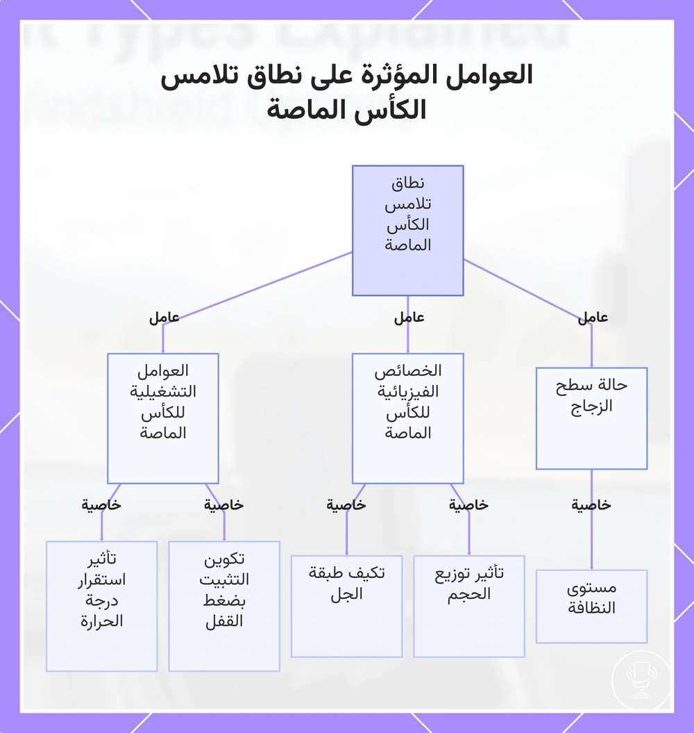 العوامل المؤثرة على نطاق تلامس الكأس الماصة