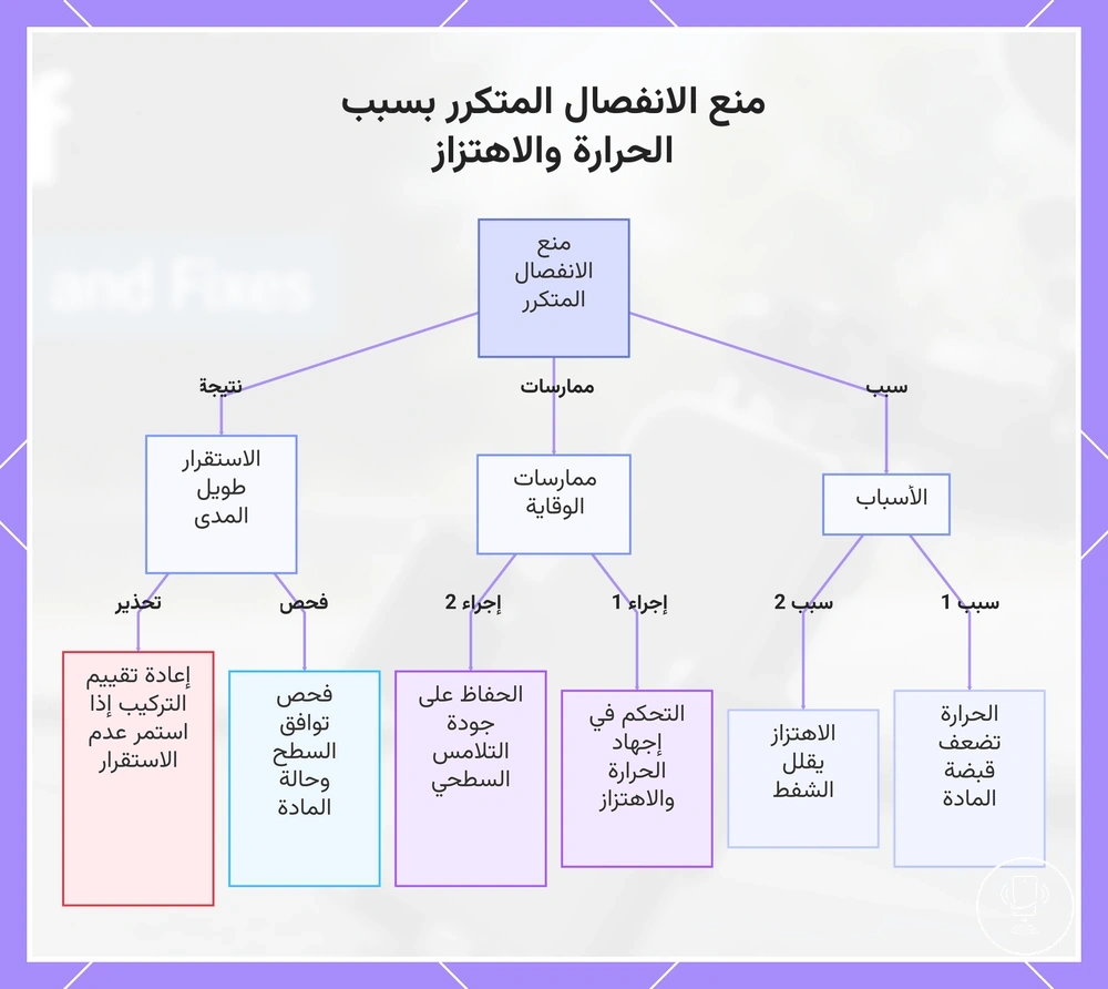 منع الانفصال المتكرر بسبب الحرارة والاهتزاز