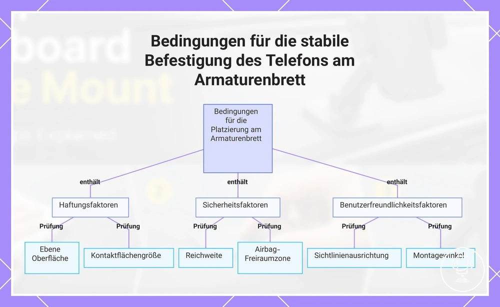 Bedingungen für die stabile Befestigung des Telefons am Armaturenbrett