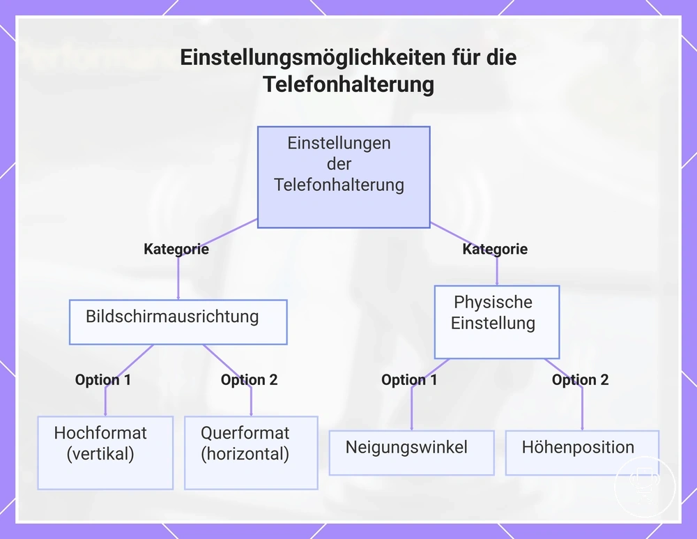 Einstellungsmöglichkeiten für die Telefonhalterung